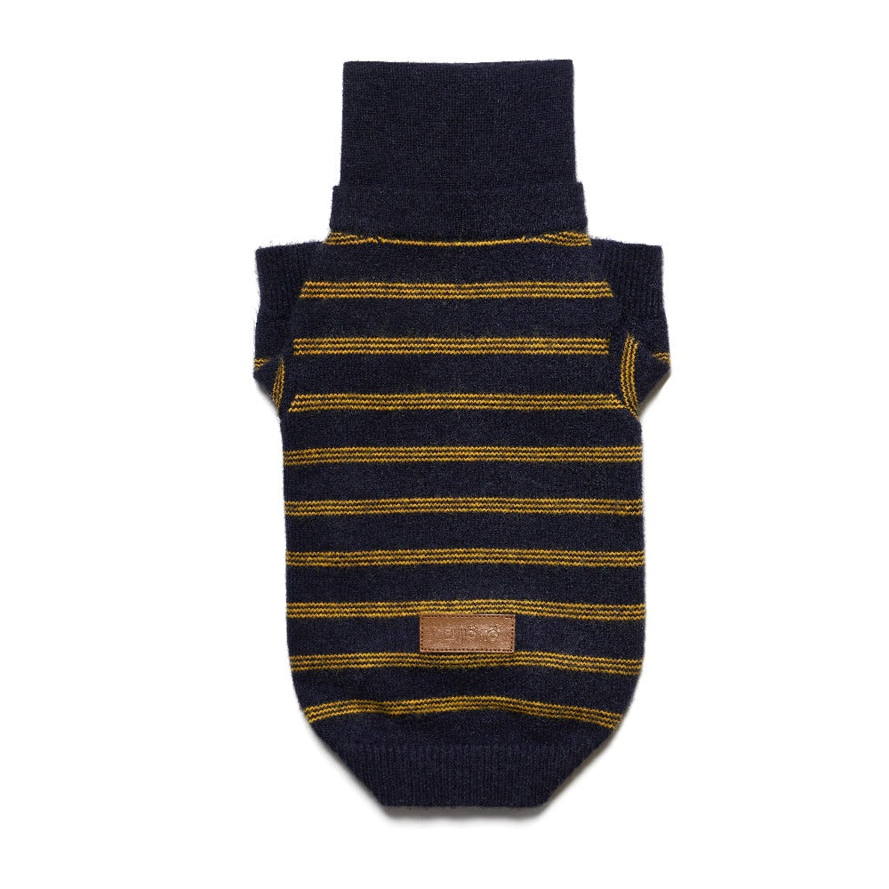 Sweater Dachshund Long Body | red & Yellow Striped Polo Knit | Dachshund Clothing | ArtisanUni