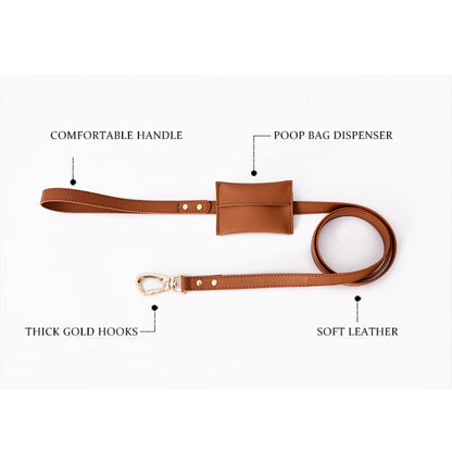 Simple leather dog leash for small and medium-sized dogs| ArtisanUni