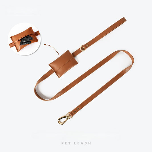 Simple leather dog leash for small and medium-sized dogs| ArtisanUni