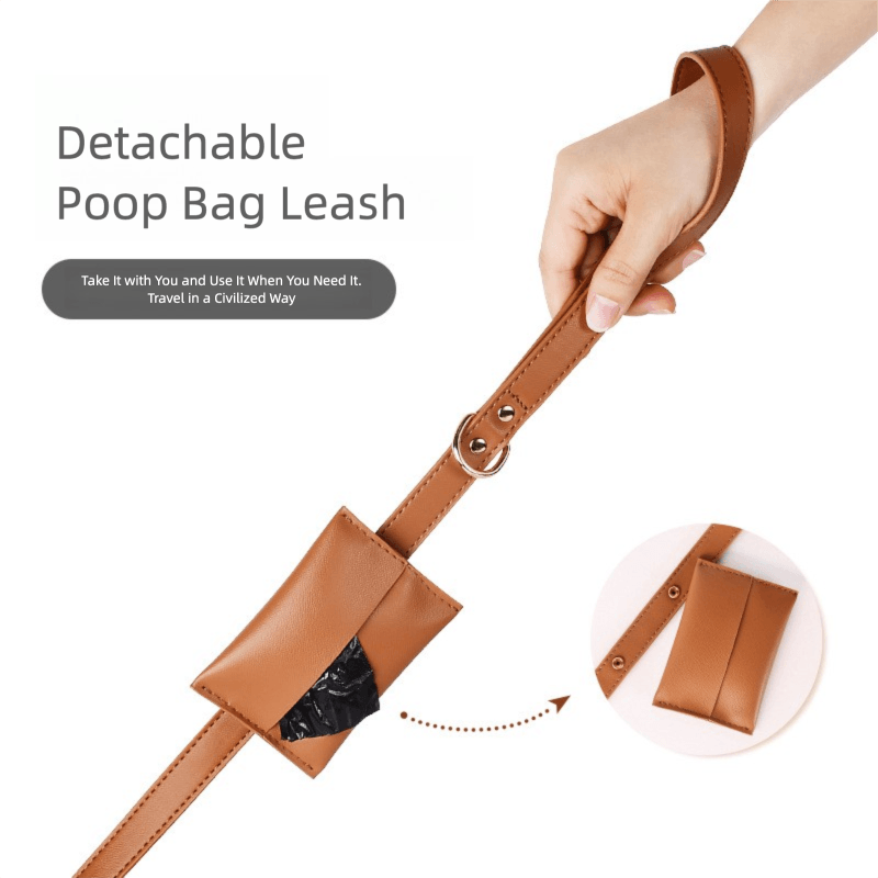 Simple leather dog leash for small and medium-sized dogs| ArtisanUni