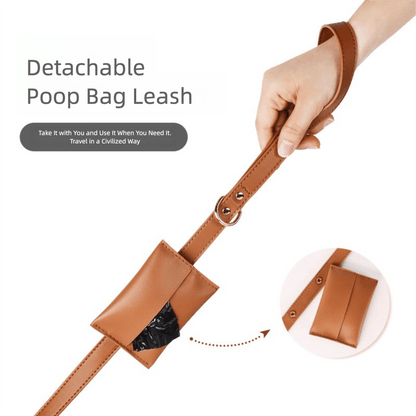 Simple leather dog leash for small and medium-sized dogs| ArtisanUni