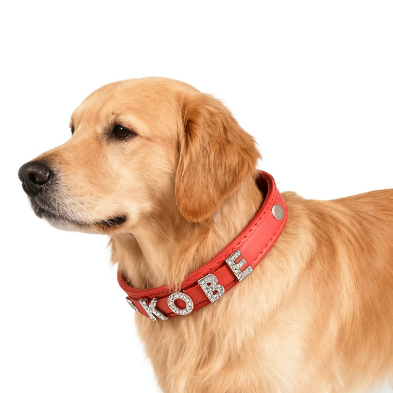 Custom-made letter diamond collar