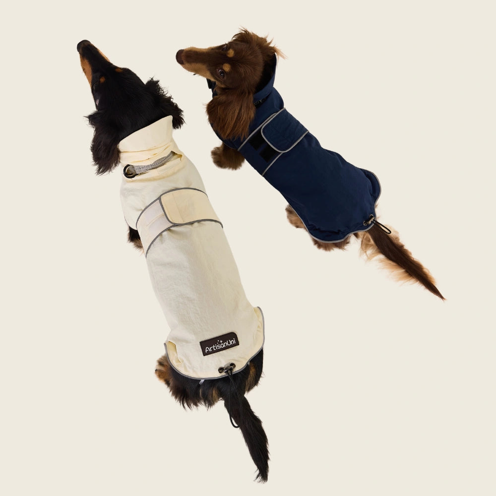 Dachshund Raincoat | Waterproof Windproof Shell Jacket with Hood | ArtisanUni