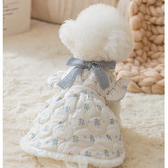 ArtisanUni Winter Fleece-Lined White Dress