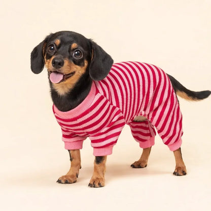 Cute Striped Dachshund Pajamas - Soft & Funny Dog Print Sleepwear Gift | ArtisanUni