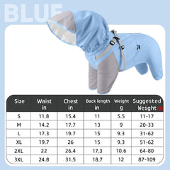 ArtisanUni Outdoor hooded detachable dog raincoat