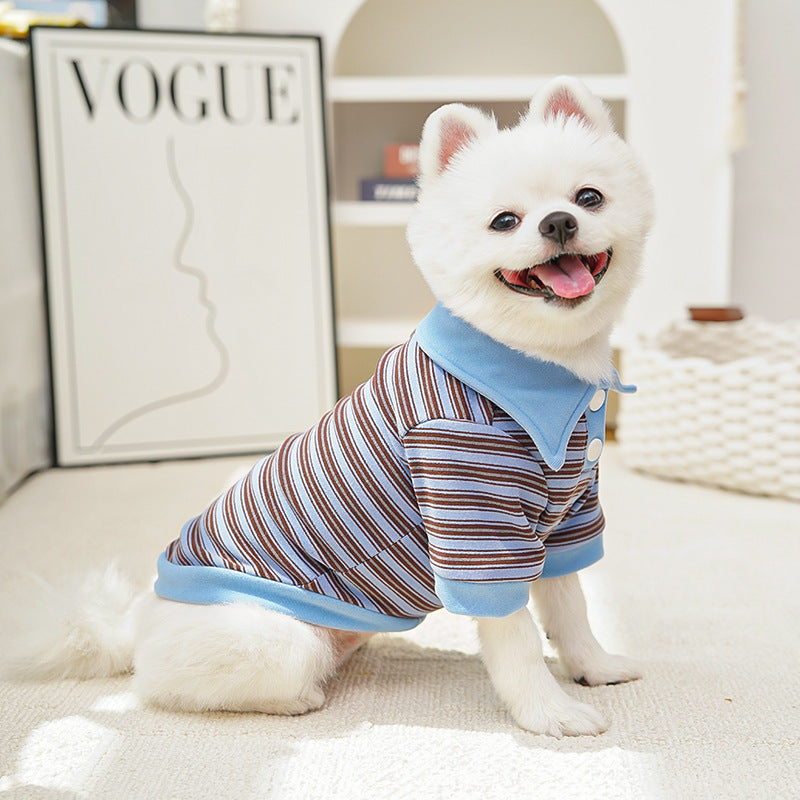 ArtisanUni Polo striped German fleece sweater