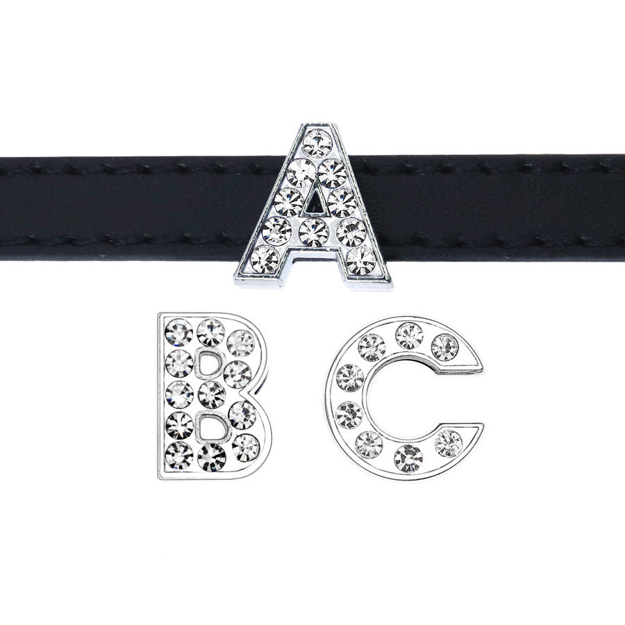Custom-made letter diamond collar