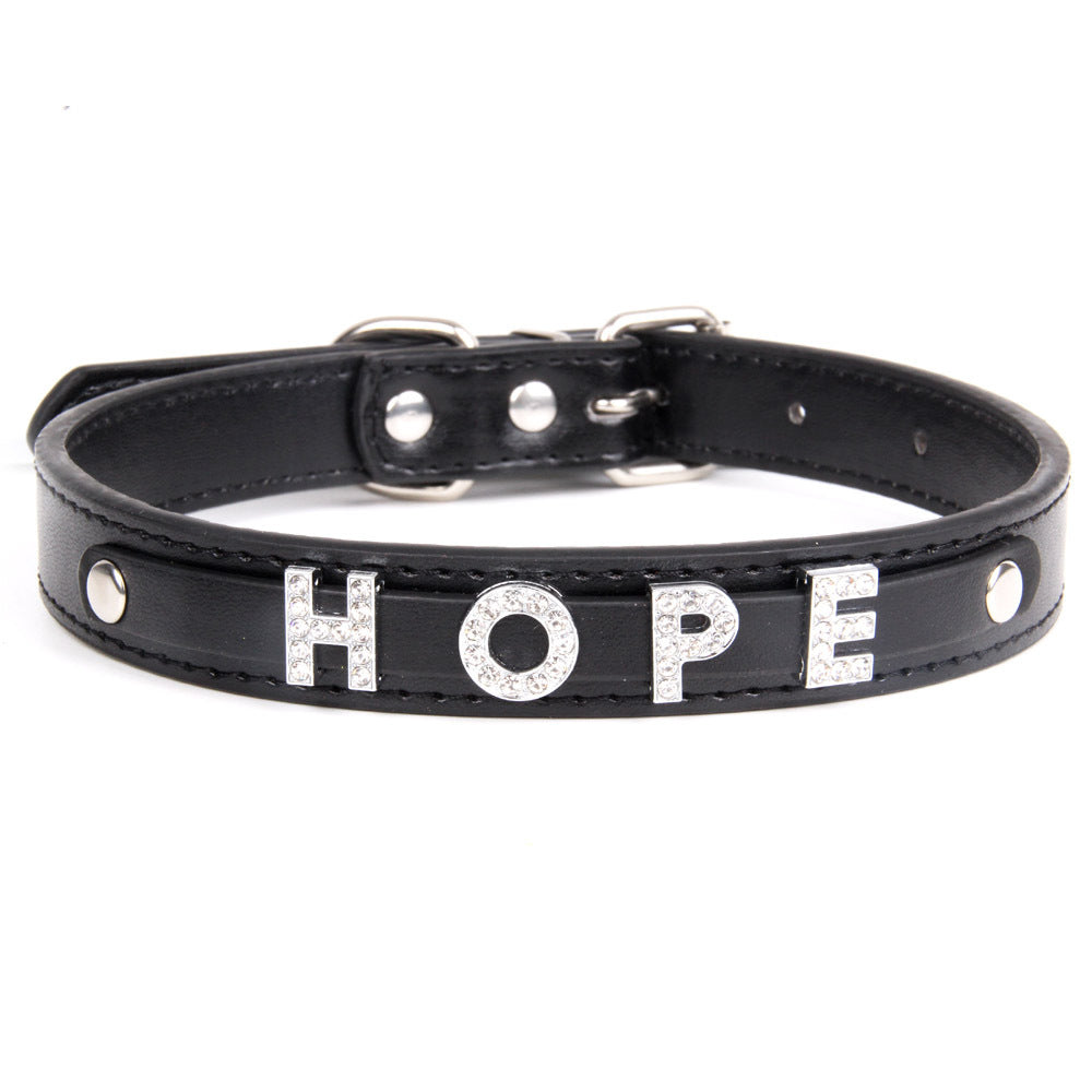 Custom-made letter diamond collar