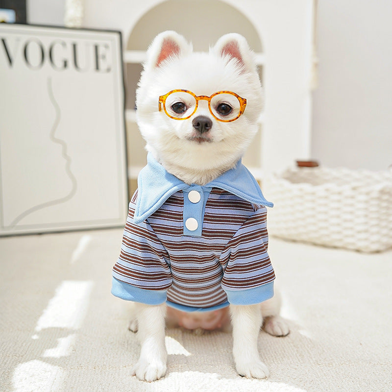 ArtisanUni Polo striped German fleece sweater