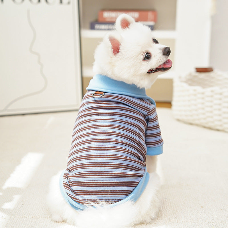 ArtisanUni Polo striped German fleece sweater