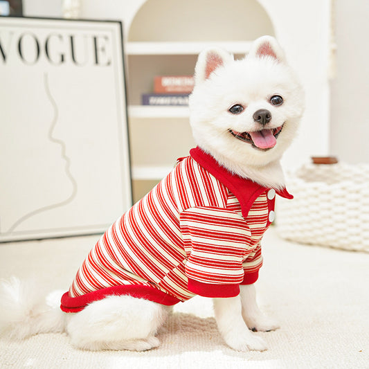 ArtisanUni Polo striped German fleece sweater