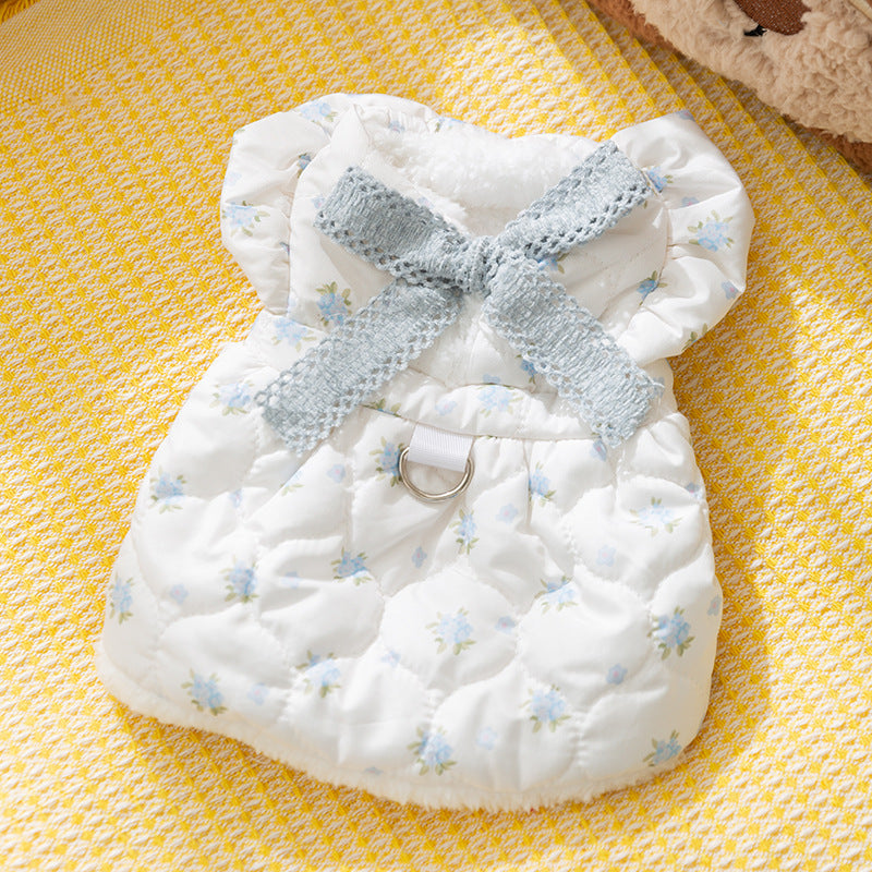 ArtisanUni Winter Fleece-Lined White Dress