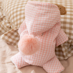 ArtisanUni Winter fleece-lined plaid cotton coat