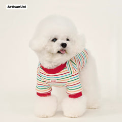 ArtisanUni Red striped pet T-shirt