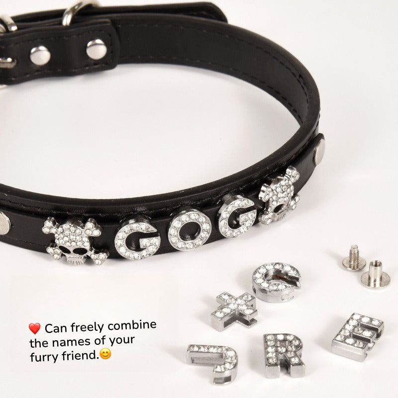 Custom-made letter diamond collar