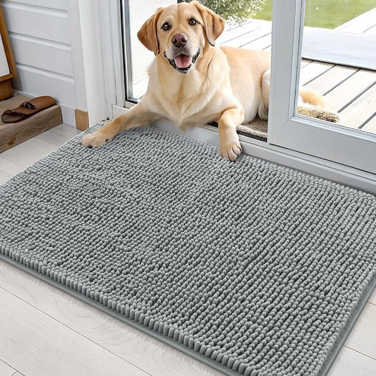 Quick Dry Dog Door Mat for Muddy Paws , Absorbs Moisture and Dirt, Absorbent Non-Slip Washable Doormat