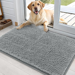 Quick Dry Dog Door Mat for Muddy Paws , Absorbs Moisture and Dirt, Absorbent Non-Slip Washable Doormat
