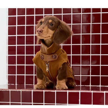 Dachshund Coats | Luxury Reversible Suede Vest | ArtisanUni