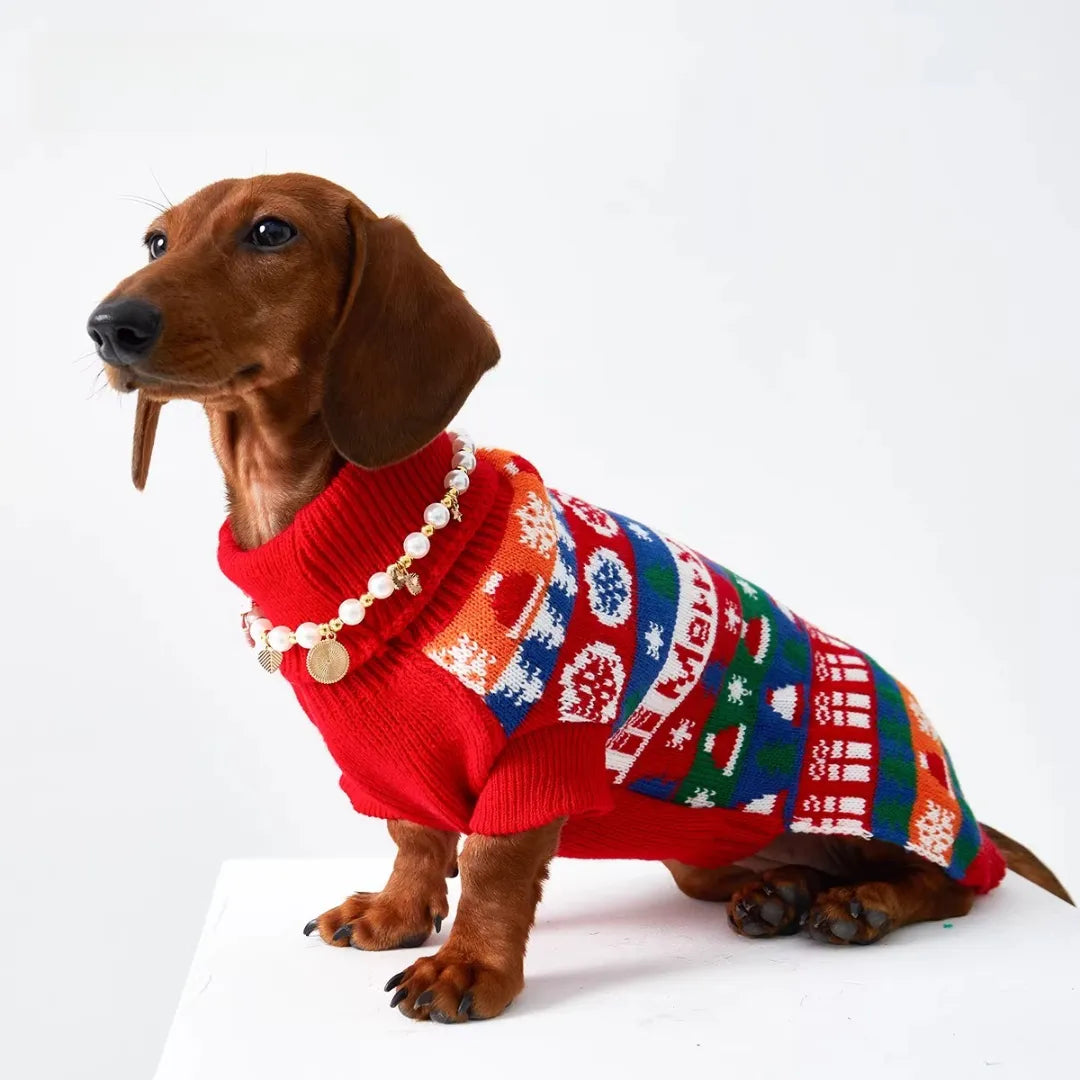 christmas sweaters for dachshunds with long body design