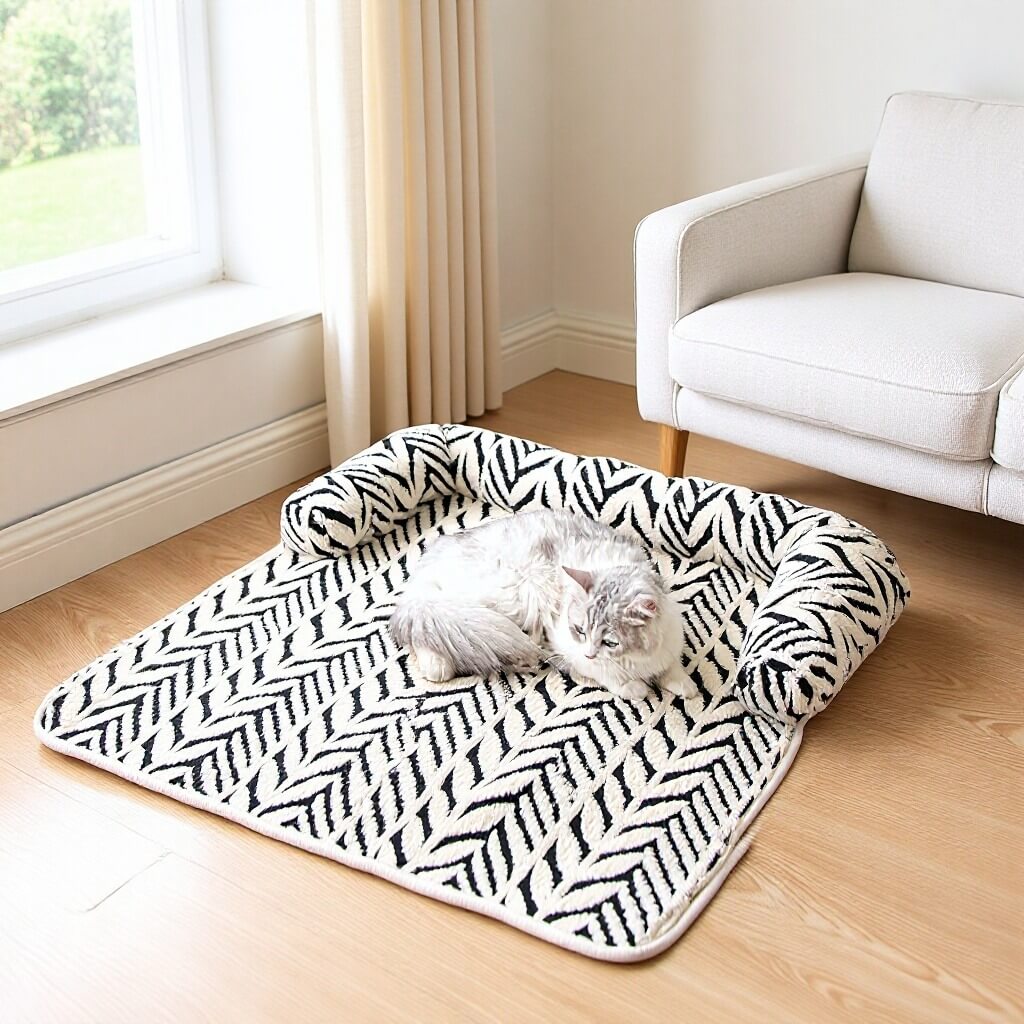 Semi-Enclosed Pet Sofa Bed | Plush Winter Cushion for Cats & Small Dogs | ArtisanUni