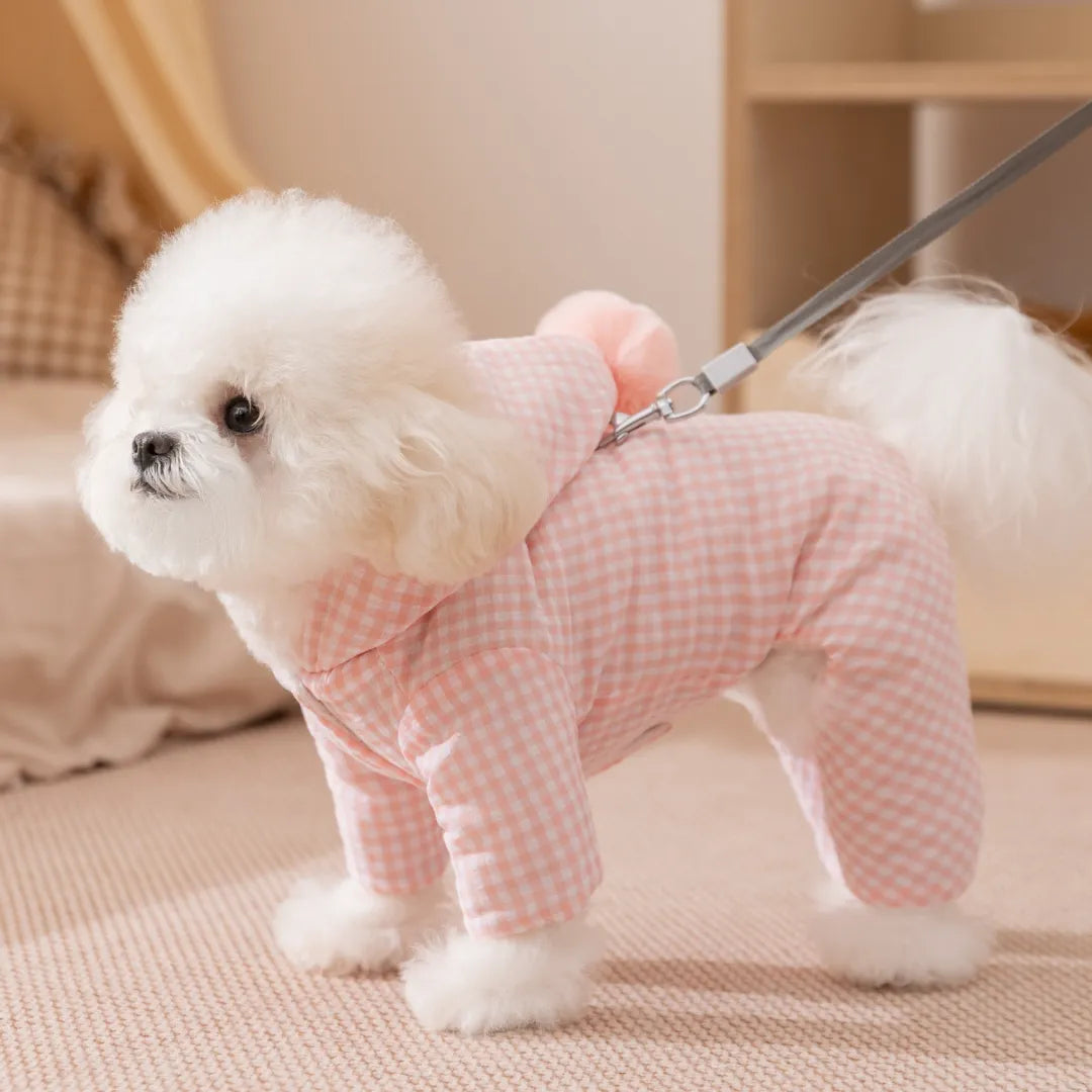 ArtisanUni Winter fleece-lined plaid cotton coat