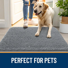 Quick Dry Dog Door Mat for Muddy Paws , Absorbs Moisture and Dirt, Absorbent Non-Slip Washable Doormat