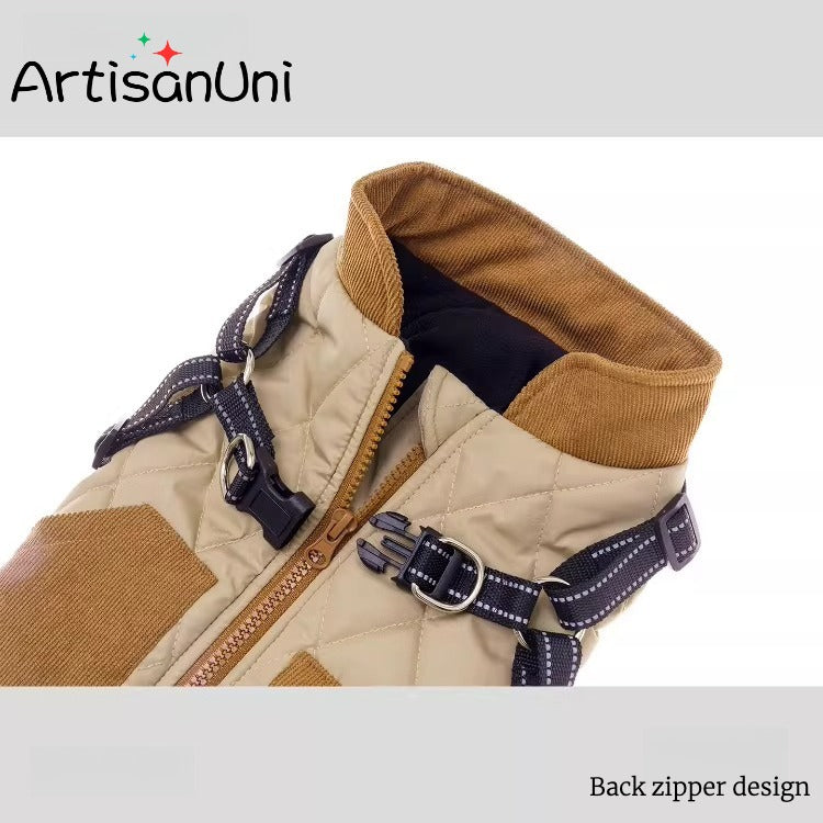 Fleece-Lined Dog Harness Vest for Warm & Comfortable Walks | ArtisanUni
