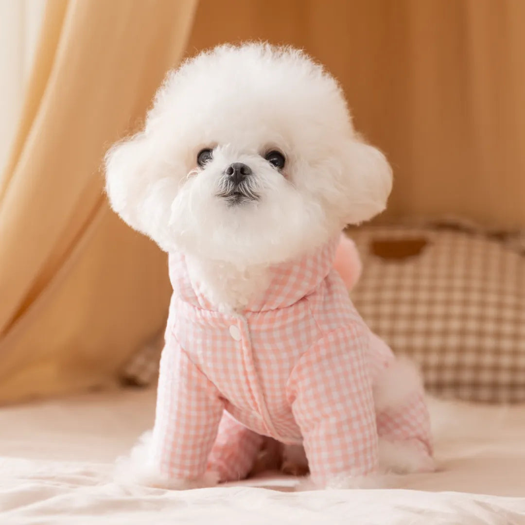 ArtisanUni Winter fleece-lined plaid cotton coat