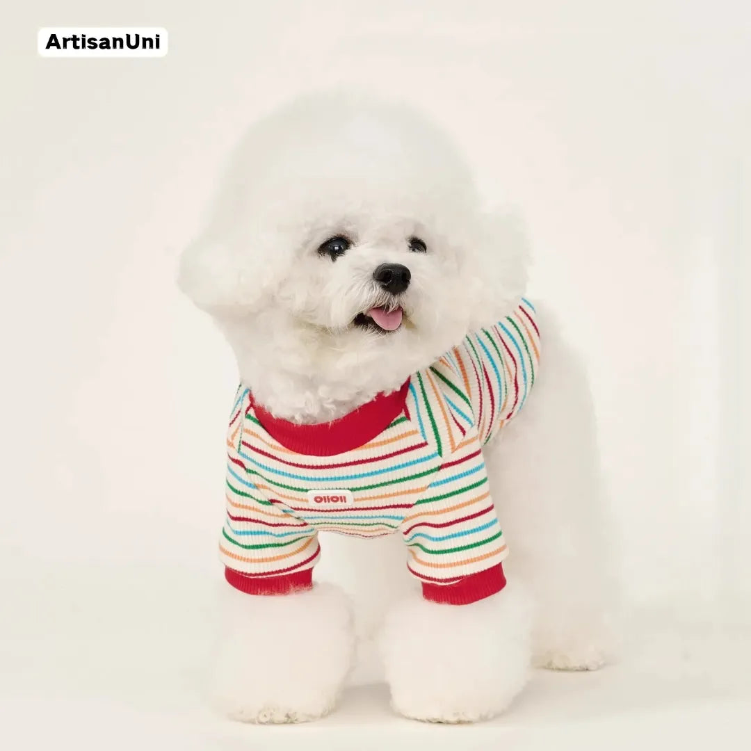 ArtisanUni Red striped pet T-shirt