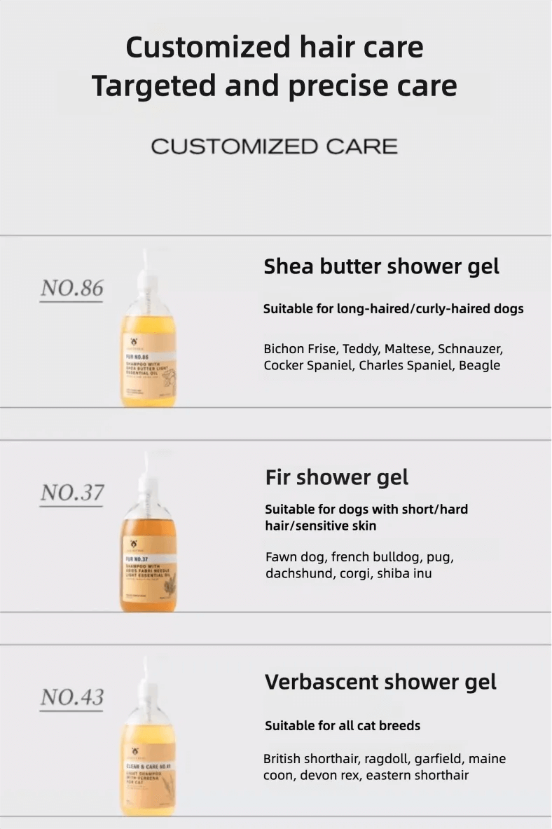 Pet shower gel shampoo for cats & dogs