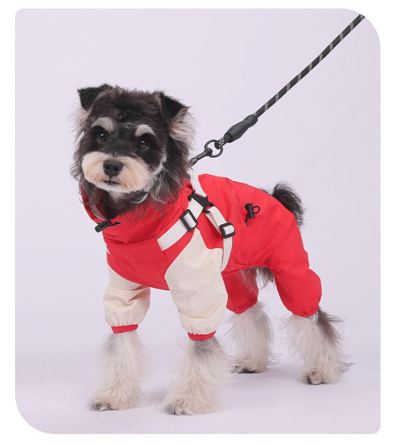 ArtisanUni Outdoor hooded detachable dog raincoat