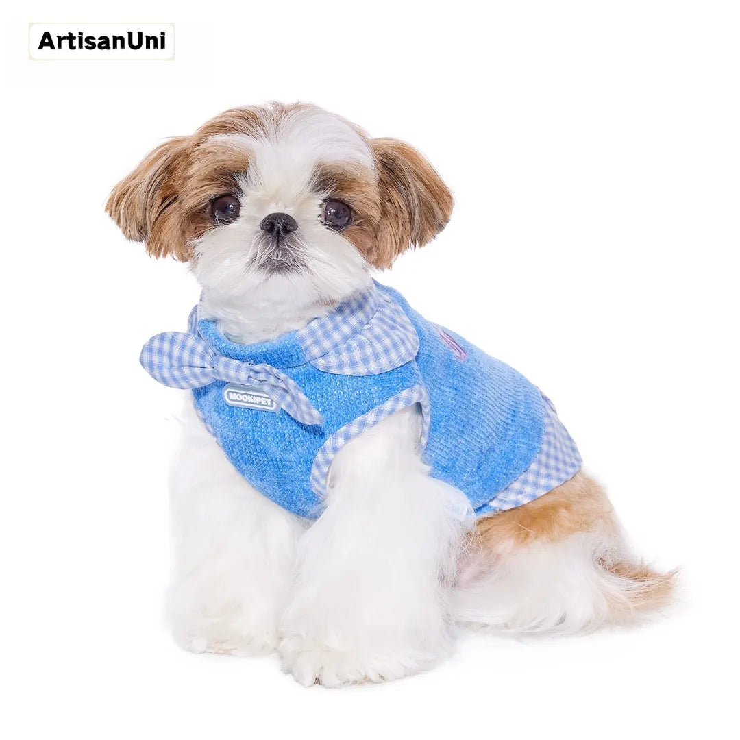 ArtisanUni Blue bow tie sweater