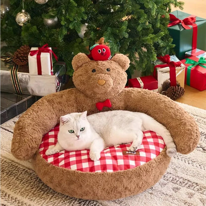 ArtisanUni  Calming Round Dog Bed - Modern Design for Anxious Pets