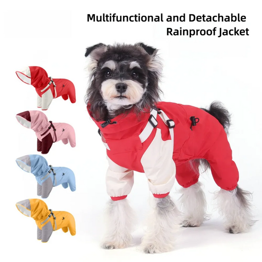 ArtisanUni Outdoor hooded detachable dog raincoat
