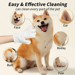 Pet Glove Wipes for Dogs & Cats