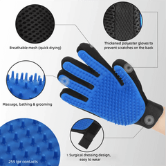 Pet Hair Remover Glove - Gentle Pet Grooming Glove Brush