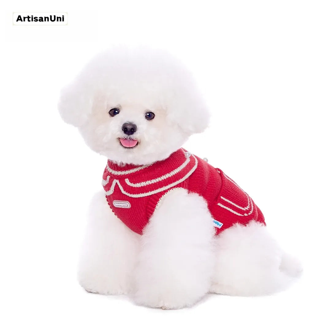 Warm red vest Christmas sweater