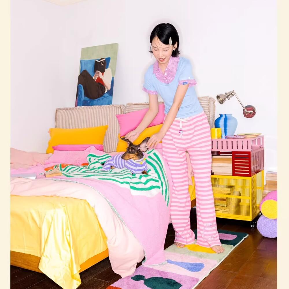 Dachshund Pajamas | Four-Legged Stripe Sleepwear for Wiener Dogs | ArtisanUni