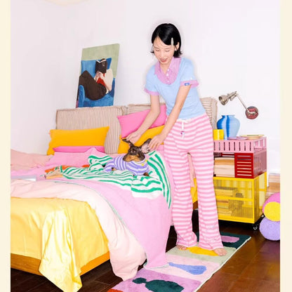 Dachshund Pajamas | Four-Legged Stripe Sleepwear for Wiener Dogs | ArtisanUni