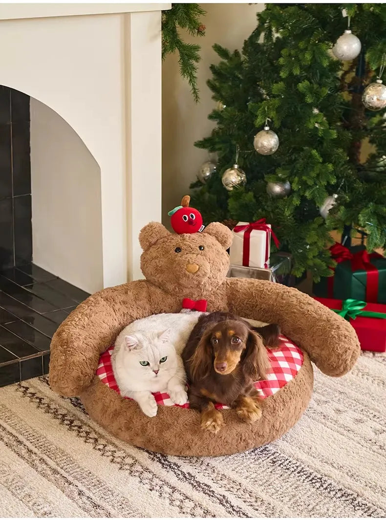 ArtisanUni  Calming Round Dog Bed - Modern Design for Anxious Pets