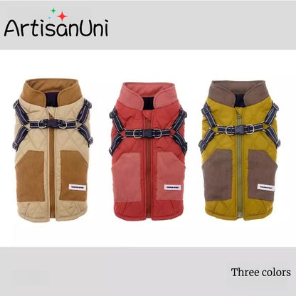 Fleece-Lined Dog Harness Vest for Warm & Comfortable Walks | ArtisanUni