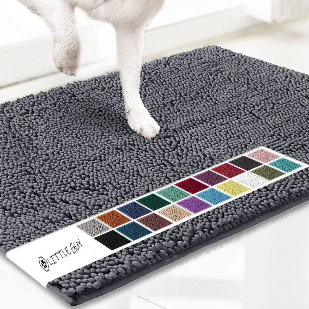 Quick Dry Dog Door Mat for Muddy Paws , Absorbs Moisture and Dirt, Absorbent Non-Slip Washable Doormat