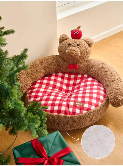 ArtisanUni  Calming Round Dog Bed - Modern Design for Anxious Pets