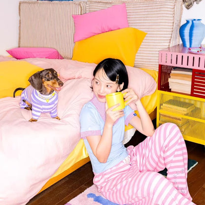 Dachshund Pajamas | Four-Legged Stripe Sleepwear for Wiener Dogs | ArtisanUni