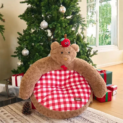 ArtisanUni  Calming Round Dog Bed - Modern Design for Anxious Pets