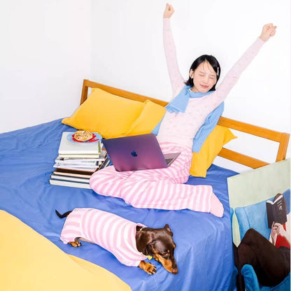 Dachshund Pajamas | Four-Legged Stripe Sleepwear for Wiener Dogs | ArtisanUni